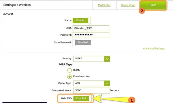 طريقة اخفاء شبكة الواي فاي 